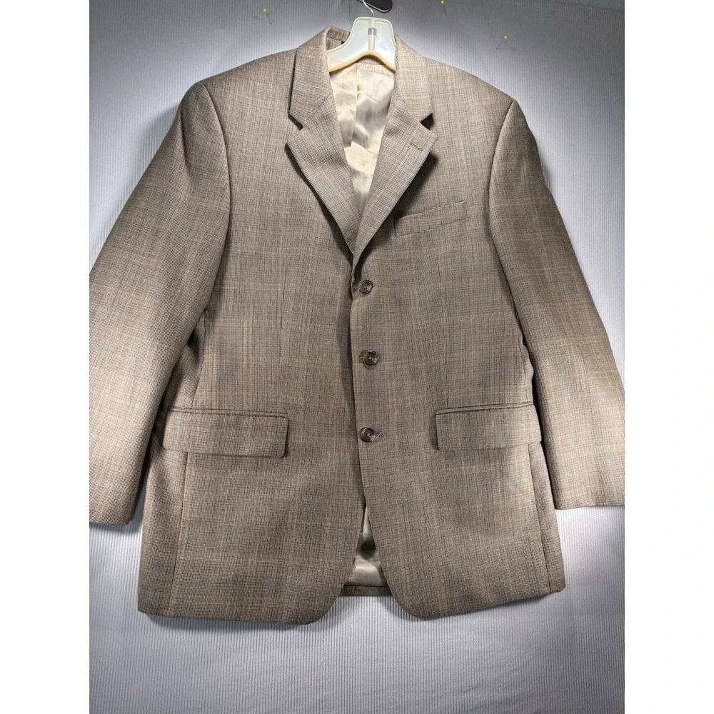 Ralph Lauren Black Label 40R Sport Coat Blazer Silk Wool Brown‎ Micro Plaid